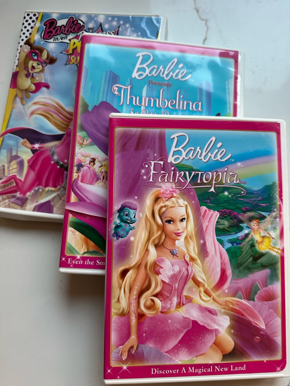 Barbie DVD Set 3 Fairytopia, Thumbelina, Princess Power